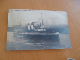 Carte Photo Bateaux Ship Paquebot Le Arundel Leaving New Haven 1907 - Paquebots