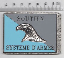 DRAPEAU SOUTIEN SYSTEME D' ARMES, MATERIEL - En Métal Argenté - Banderas
