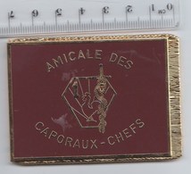 DRAPEAU INSIGNE 1° RMED REGIMENT MEDICAL , Amicale Des Caporaux Chefs - En Métal Doré - Drapeaux