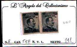 84882) EGEO-CALINO-20 C. Su 15 C.-V. Emanuele III  SOPR.- N.8--MNH**-LA VENDITA E RIFERITA A 1 SOLO FRANCOBOLLO - Aegean (Calino)