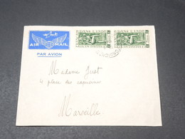 INDE - Enveloppe De Pondichéry Pour Marseille , Affranchissement Plaisant - L 19538 - Lettres & Documents