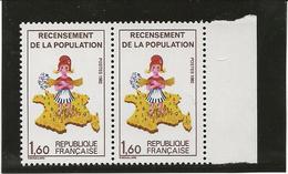 TIMBRES N° 2200 A -PAIRE AVEC VARIETE SUR TIMBRE DE GAUCHE -CHIFFRE 7  MANQUANT SUR LA CORSE -ANNEE 1982 - Nuevos