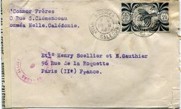 NOUVELLE-CALEDONIE FRANCE LIBRE LETTRE CENSUREE DEPART NOUMEA 18-8-45 Nelle CALEDONIE POUR LA FRANCE - Lettres & Documents