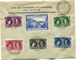 LUXEMBOURG LETTRE A ENTETE DE L'UNION DES TIMBROPHILES DE...AFFRANCHIE AVEC LA SERIE N°187/91 + VIGNETTE DE L'EXPOSITION - Covers & Documents