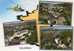 CPSM Dentelée - SALERNES (83) - Carte De Multi-Vues Aérienne à L'Hélicoptère De 1966 - Salernes