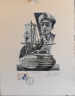 T.A.A.F. 1991 N° 157 - EPREUVE D'ARTISTE Signé : Pierre BEQUET - Hommage à L'Amiral Max DOUGUET - Daté 1.1.1991 - TBE - Epreuves D'artistes