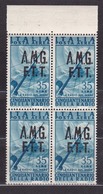 1947 Italia Italy Trieste A  AEREA RADIO Quartina 35 Lire Aereo MNH** Air Mail Bl.4 - Luchtpost