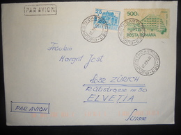 Roumanie , Lettre De Bucaresti 1994 Pour Zurich - Storia Postale
