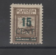 Memel _occup.Lituanie -  Surchargé (1923) N°181A - Autres & Non Classés
