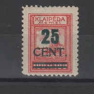 Memel _occup.Lituanie -  Surchargé (1923) N°182 - Autres & Non Classés
