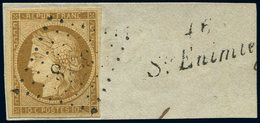 EMISSION DE 1849 - 1a   10c. Bistre-brun, Obl. PC 3578 S. Fragt, Cursive 46/ST ENIMIE, Indice 20, TB - 1849-1850 Ceres