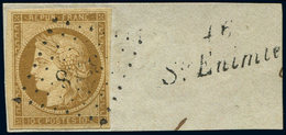 EMISSION DE 1849 - 1a   10c. Bistre-brun, Obl. PC 3578 S. Fragt, Cursive 46/ST ENIMIE, Indice 20, TB - 1849-1850 Cérès