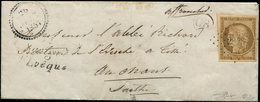 Let EMISSION DE 1849 - 1    10c. Bistre-jaune, Obl. PC 2843 S. LSC, Cursive 71/SAVIGNE/L'EVEQUE Et Dateur B 28/6/53, TB. - 1849-1850 Cérès