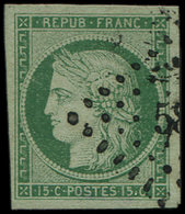 EMISSION DE 1849 - 2    15c. Vert, Obl. PC, Très Belles Marges, TTB. C - 1849-1850 Cérès