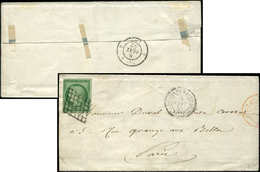 Let EMISSION DE 1849 - 2    15c. Vert, Obl. GRILLE S. LSC, Càd ASSEMBLEE NATIONALE POSTES 8/1/52, RR, TTB - 1849-1850 Ceres
