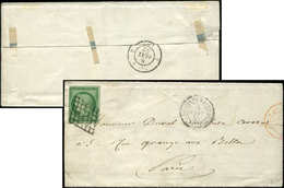 Let EMISSION DE 1849 - 2    15c. Vert, Obl. GRILLE S. LSC, Càd ASSEMBLEE NATIONALE POSTES 8/1/52, RR, TTB - 1849-1850 Cérès