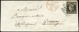 Let EMISSION DE 1849 - 3    20c. Noir Sur Jaune, Obl. GRILLE S. Env., Càd ROUGE (E) PARIS (E) 31/1/50, TB - 1849-1850 Ceres