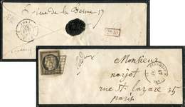 Let EMISSION DE 1849 - 3b   20c. Noir Sur CHAMOIS, Obl. GRILLE S. Env., Càd T15 CLERMONT FERRAND 17/5/50, TB - 1849-1850 Ceres