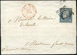 Let EMISSION DE 1849 - 4    25c. Bleu, Obl. GRILLE S. LSC, Càd Rouge BUREAU CENTRAL 8/7/50, TB - 1849-1850 Ceres