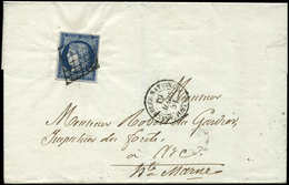 Let EMISSION DE 1849 - 4a   25c. Bleu Foncé, Obl. GRILLE S. LSC, Càd T15 ASSEMBLEE NATIONALE/POSTES 19/3/51, TB - 1849-1850 Ceres