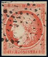 EMISSION DE 1849 - 7     1f. Vermillon, FAUX Sperati, Obl. ETOILE, TTB - 1849-1850 Ceres