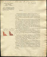 Let EMISSION DE 1849 - Circulaire Entière De Retrait Du VERMILLON, Document Postal Du 1/12/1849 Comportant Une Moitié De - 1849-1850 Ceres
