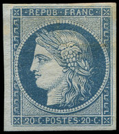 * EMISSION DE 1849 - 8b   20c. Bleu Sur Azuré, Astruc, NON EMIS, TB - 1849-1850 Ceres