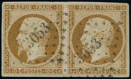 PRESIDENCE - 9    10c. Bistre-jaune, PAIRE Obl. PC 3053, TTB - 1852 Louis-Napoleon