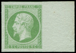 (*) EMPIRE NON DENTELE - 12    5c. Vert, Bdf, Grandes Marges, TTB. C - 1853-1860 Napoleone III