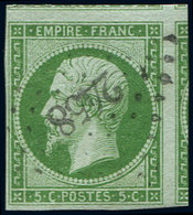 EMPIRE NON DENTELE - 12    5c. Vert, Obl. PC 2458, Voisin à Droite Et 2 Amorces, TTB - 1853-1860 Napoleon III