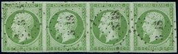 EMPIRE NON DENTELE - 12    5c. Vert, BANDE De 4 Obl. PC 3718, TB. C - 1853-1860 Napoleon III