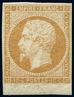 * EMPIRE NON DENTELE - 13Ab 10c. Bistre Orange, T I, Petit Bdf, TB. J - 1853-1860 Napoleon III