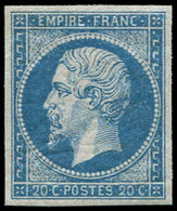 * EMPIRE NON DENTELE - 14A  20c. Bleu, Inf. Trace De Ch., TB. C - 1853-1860 Napoleon III