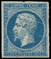 * EMPIRE NON DENTELE - 14A  20c. Bleu, T I, Petit Pli, Aspect TB - 1853-1860 Napoleon III