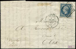 Let EMPIRE NON DENTELE - 14B  20c. Bleu, T II PERCE En LIGNES, Obl. Los E S. LAC, Càd * PARIS E 30/11/61, TTB - 1853-1860 Napoleon III