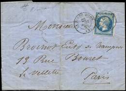 Let EMPIRE NON DENTELE - 14B  20c. Bleu, T II, Obl. Càd T15 LA FERTE MILON 26/8/62 S. LAC, TTB - 1853-1860 Napoleone III