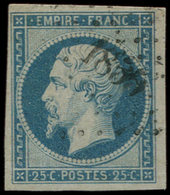 EMPIRE NON DENTELE - 15   25c. Bleu, Oblitéré PC 1896, TB. Br - 1853-1860 Napoléon III