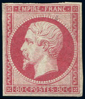 * EMPIRE NON DENTELE - 17B  80c. Rose, Inf. Imperfection De G. Dans Un Angle, Mais Très Frais Et TB. C - 1853-1860 Napoleone III