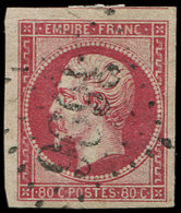 EMPIRE NON DENTELE - 17B  80c. Rose, Obl. GC, 2 Grandes Marges, TTB - 1853-1860 Napoleon III