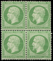 ** EMPIRE DENTELE - 20    5c. Vert, BLOC De 4, Très Frais Et TTB - 1862 Napoleon III