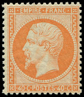 ** EMPIRE DENTELE - 23   40c. Orange, Fraîcheur Postale, TTB - 1862 Napoleone III