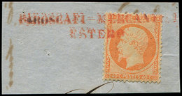 EMPIRE DENTELE - 23   40c. Orange, Obl. Griffe Rouge PIROSCAFI-MERCANTILE/ESTERO S. Fragt, TB - 1862 Napoleone III