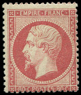 * EMPIRE DENTELE - 24   80c. Rose, Centrage Moyen, Sinon Frais Et TB. J - 1862 Napoléon III