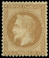 * EMPIRE LAURE - 28Ba 10c. Bistre Foncé, T II, TB - 1863-1870 Napoleon III With Laurels