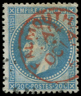 EMPIRE LAURE - 29B  20c. Bleu, T II, Obl. Càd ROUGE Anglais De Transit FALMOUTH, R Et TB - 1863-1870 Napoléon III Lauré