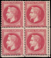 ** EMPIRE LAURE - 32   80c. Rose, BLOC De 4, Centrage Moyen, TB - 1863-1870 Napoleon III With Laurels