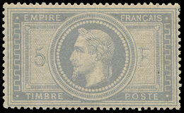 * EMPIRE LAURE - 33    5f. Violet-gris, Pelurage à L'emplacement De La Ch. Mais Néanmoins Très Frais Et TB. C - 1863-1870 Napoléon III Con Laureles