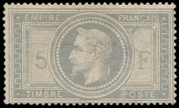 * EMPIRE LAURE - 33    5f. Violet-gris, Pli S. 5 Mm Et Léger Pelurage, Aspect TB. C - 1863-1870 Napoléon III Con Laureles