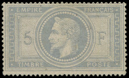 (*) EMPIRE LAURE - 33    5f. Violet-gris, Frais Et TB, Certif. Calves - 1863-1870 Napoléon III Lauré