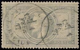 EMPIRE LAURE - 33    5f. Violet-gris, Obl. Càd LYON LES TERREAUX 1/2/77, TB. C - 1863-1870 Napoléon III Lauré